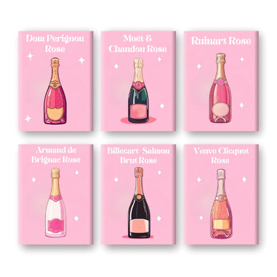 6 Mini Paintings - Champagne Rosé Set