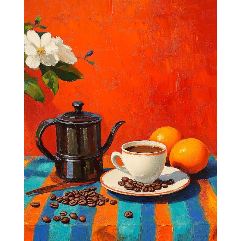 Coffee and oranges | Paint by Numbers