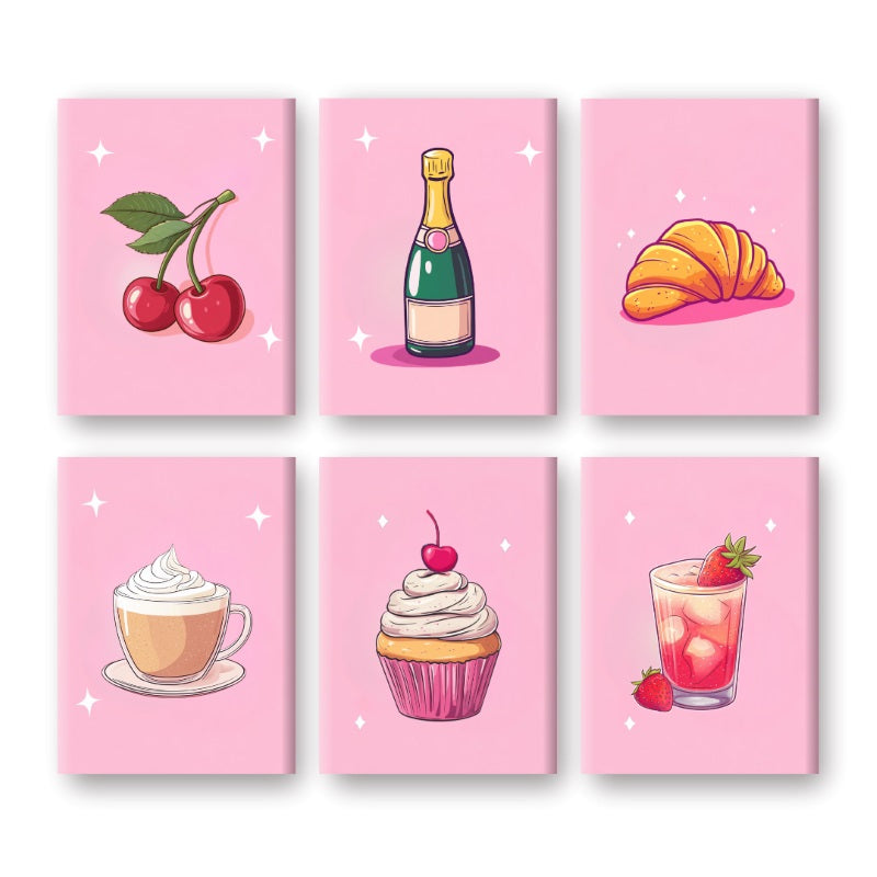 6 Mini Paintings   Snacks & Drinks Set