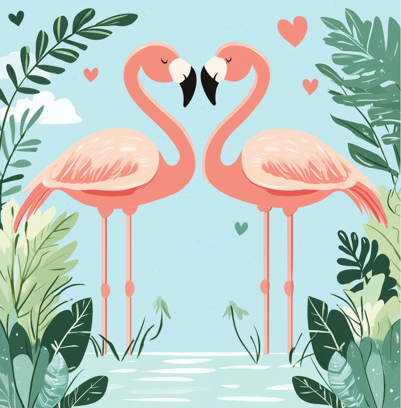 Mini Paint by Number with Frame   Flamingos in Love