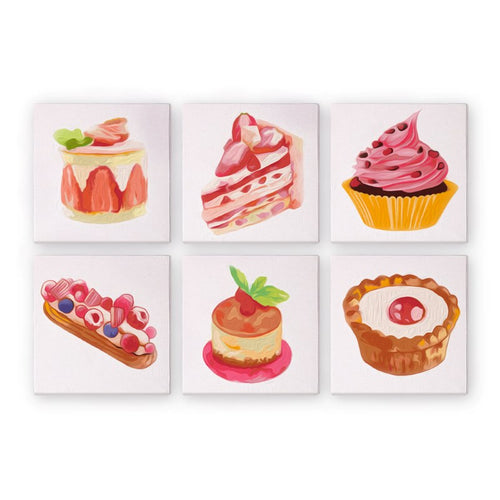 6 Mini Paintings - Pastries