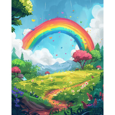 Rainbow in the forest | Paint by Numbers