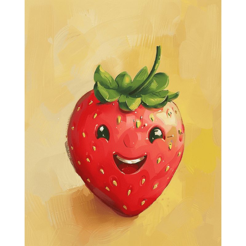 Happy Strawberry | Paint by Numbers