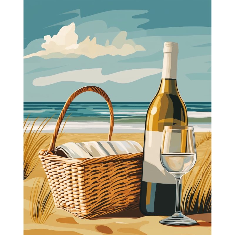 Wine by the Beach | Paint by Numbers