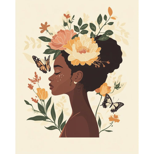 African Flower Lady | Paint by Numbers