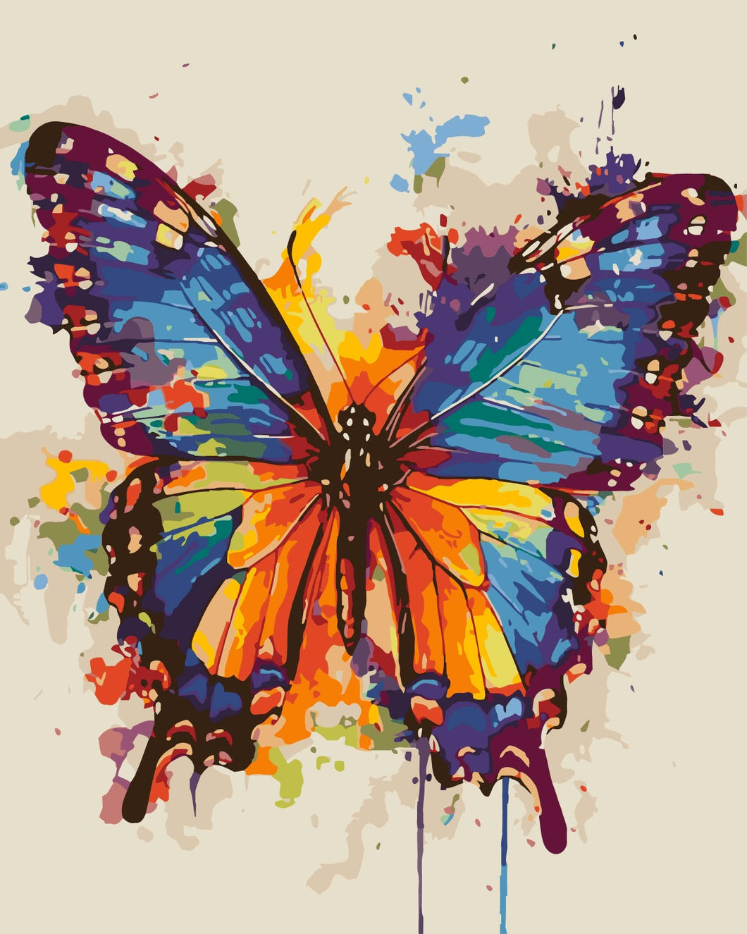 Butterfly   Color splash | Paint by Numbers