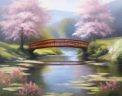 Bridge in Spring | Paint by Numbers