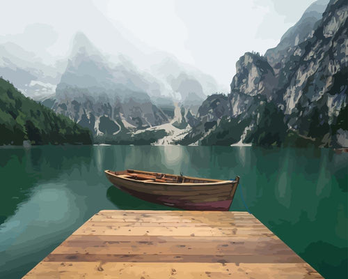 Mountains and Lakes in the Dolomites | Paint by Numbers