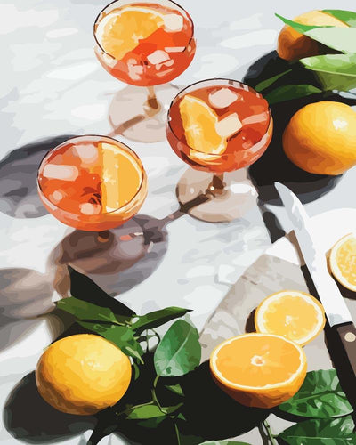 Orange Summer Drinks | Paint by Numbers