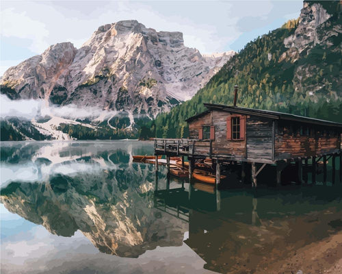 Lake Braies in the Dolomites - Italy (South Tyrol) | Paint by Numbers