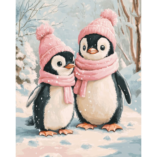 Penguins in the snow | Paint by Numbers