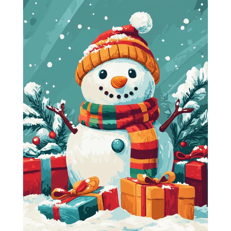 Snowman with Gifts