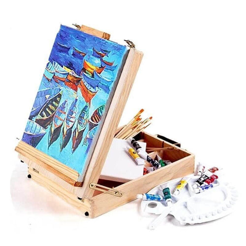 Wooden Easel with Storage Box