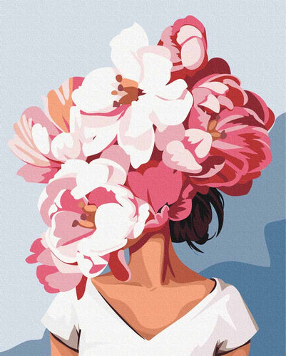 Pink Hair Flower | Paint by Numbers